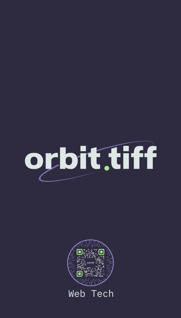 Business card front — orbit.tiff branding