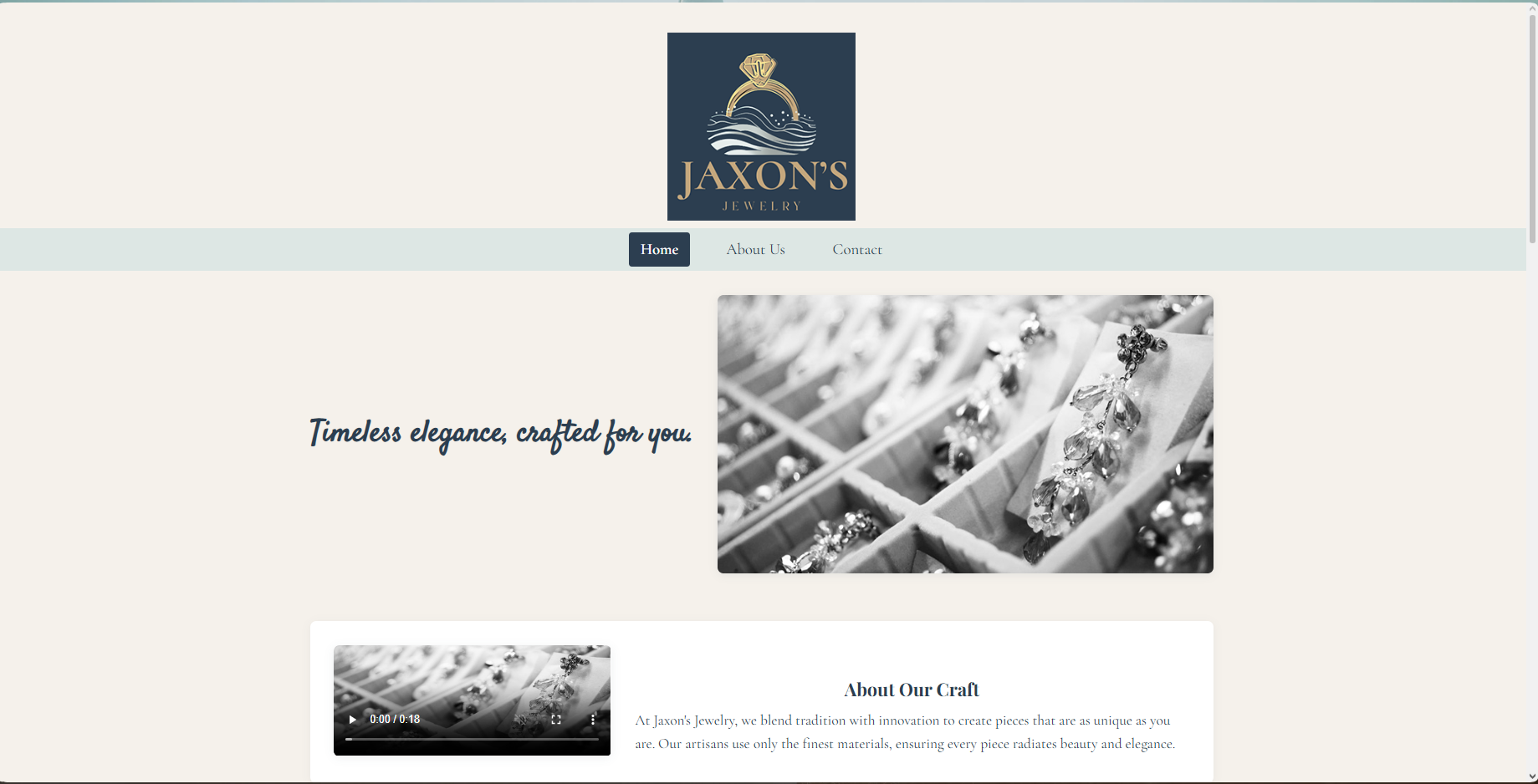 Jaxon's Jewelry website preview